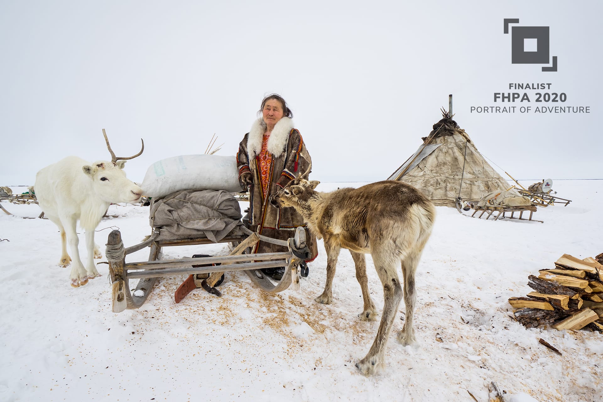 Portrait of Adventure Finalist Lida with the Sacred Reindeer by Marco Marcone